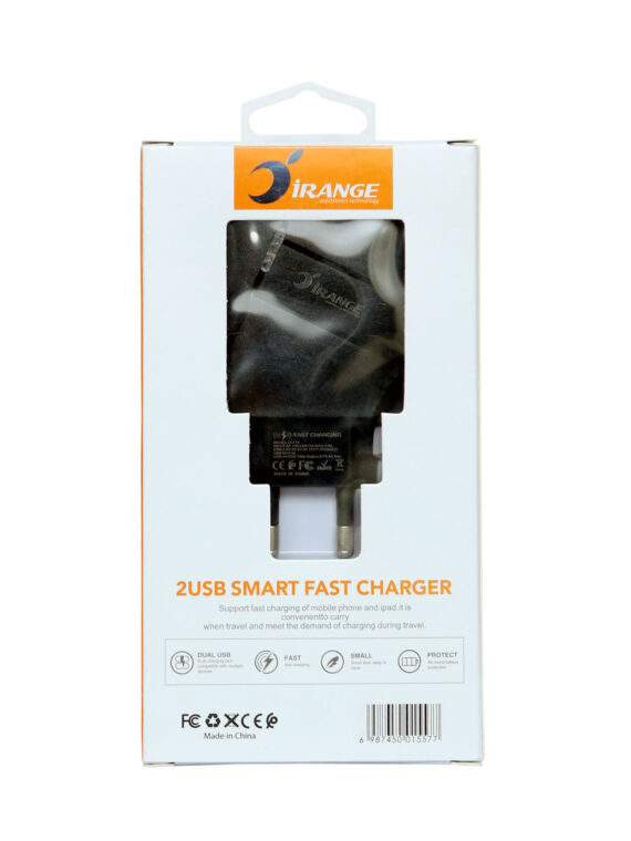iRange Fast Charger 20W 2x USB ports with Smart Chip